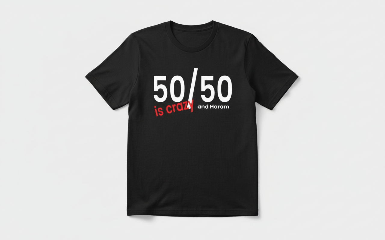 Black 50/50 tee