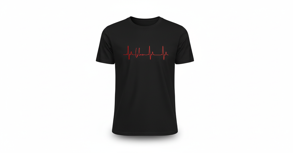 Black Islam heartbeat tee