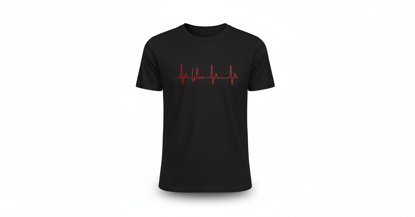 Black Islam heartbeat tee