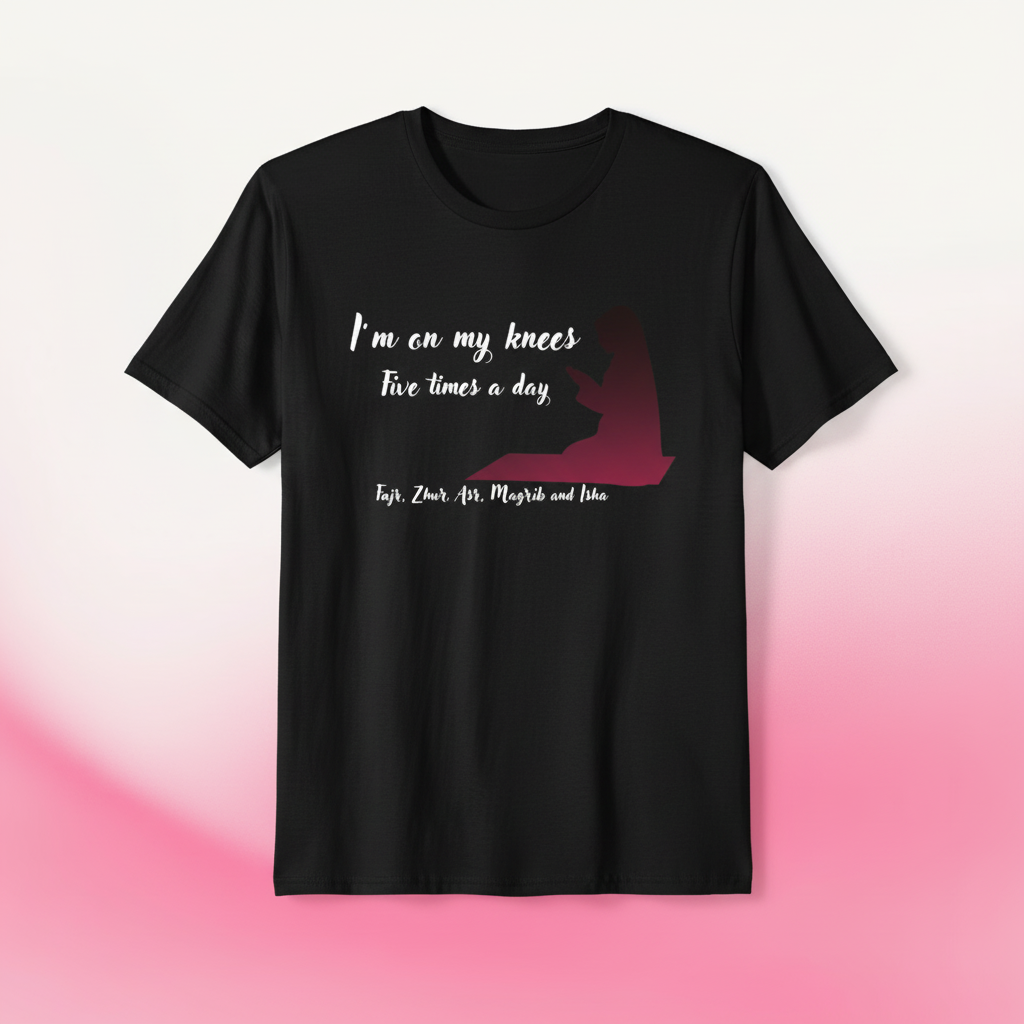 Black prayer times tee