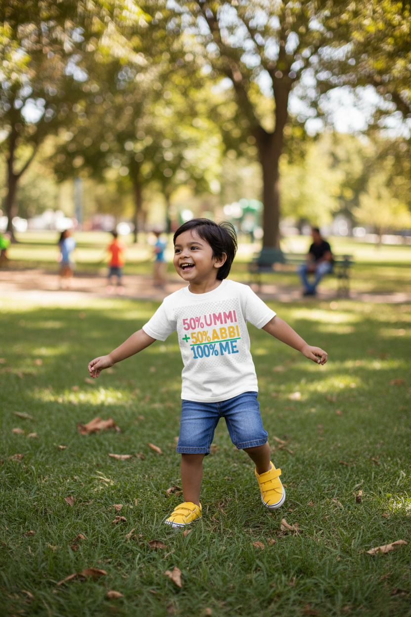 Muslim child wearing Kid Me youth tee