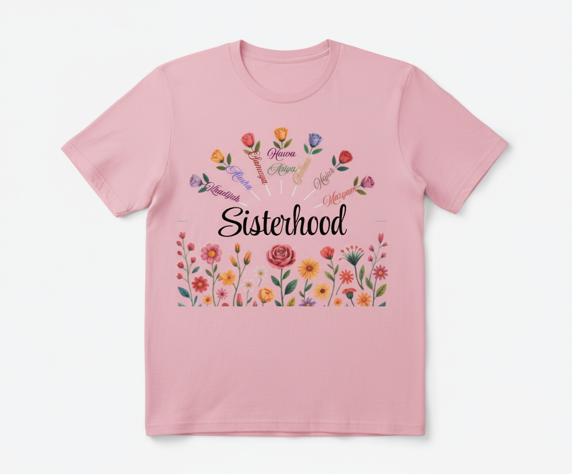 Pink Sisterhood tee product shot