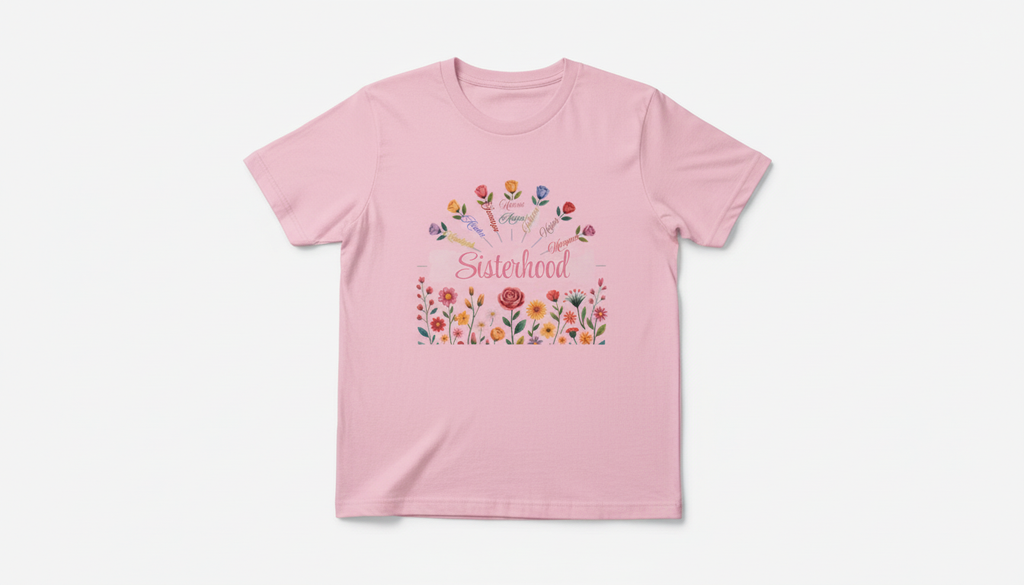 Pink tee product shot