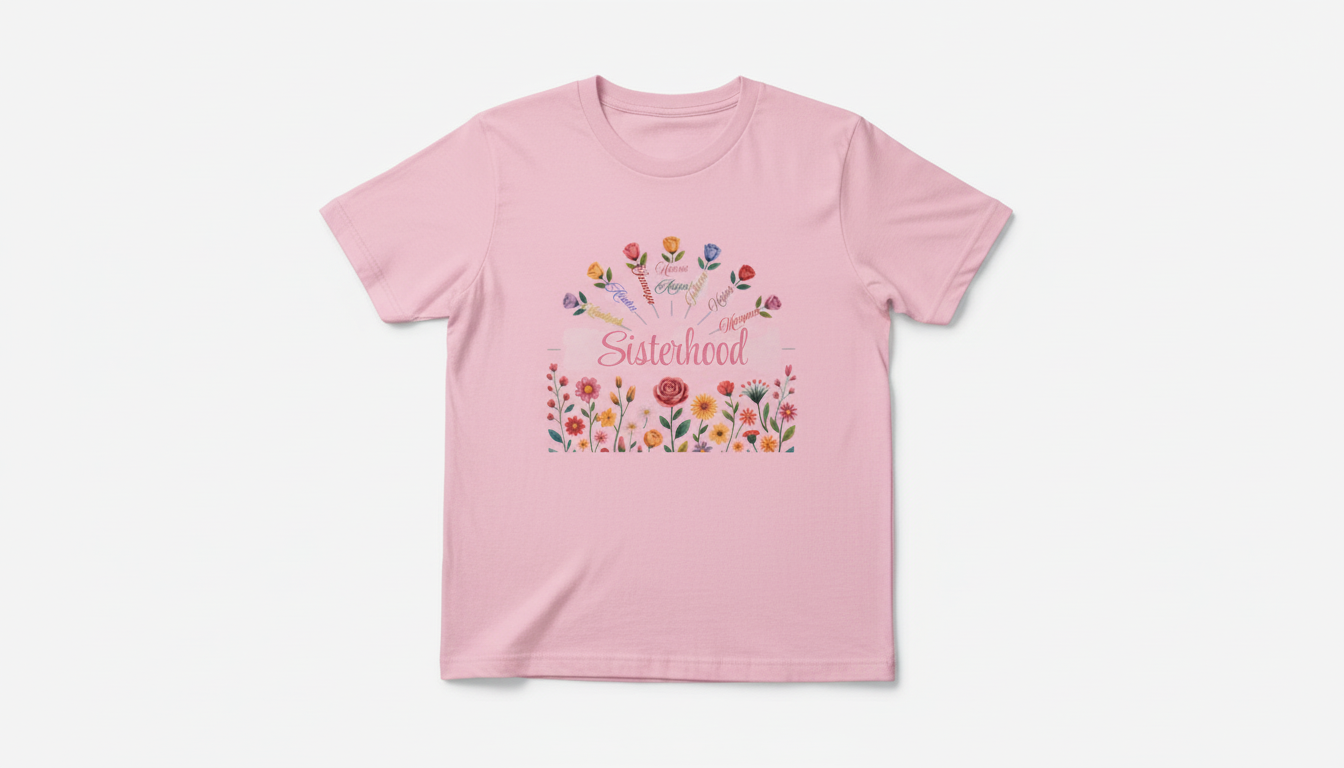 Pink tee product shot