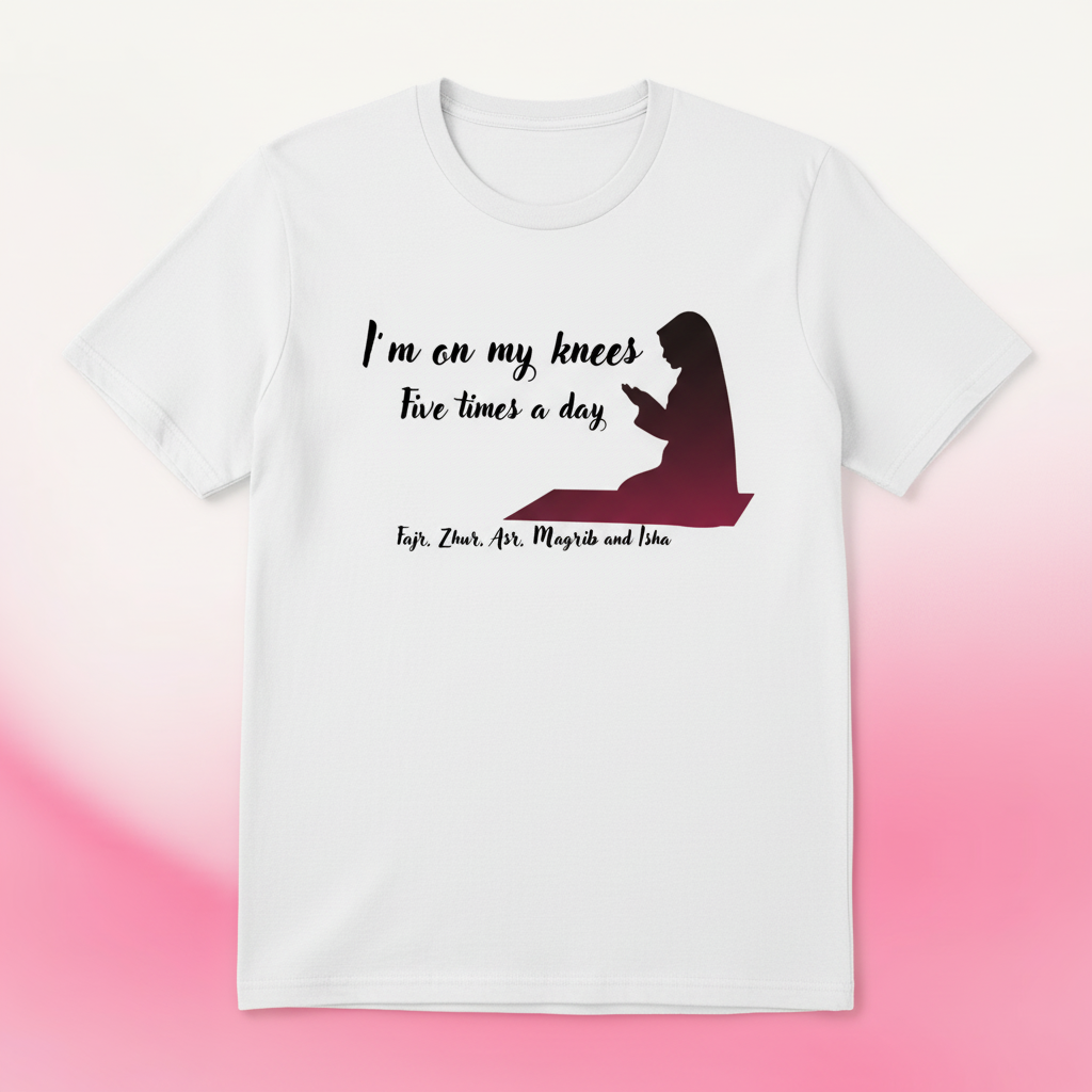 White prayer times tee