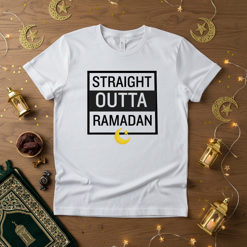 White tee styled flat lay